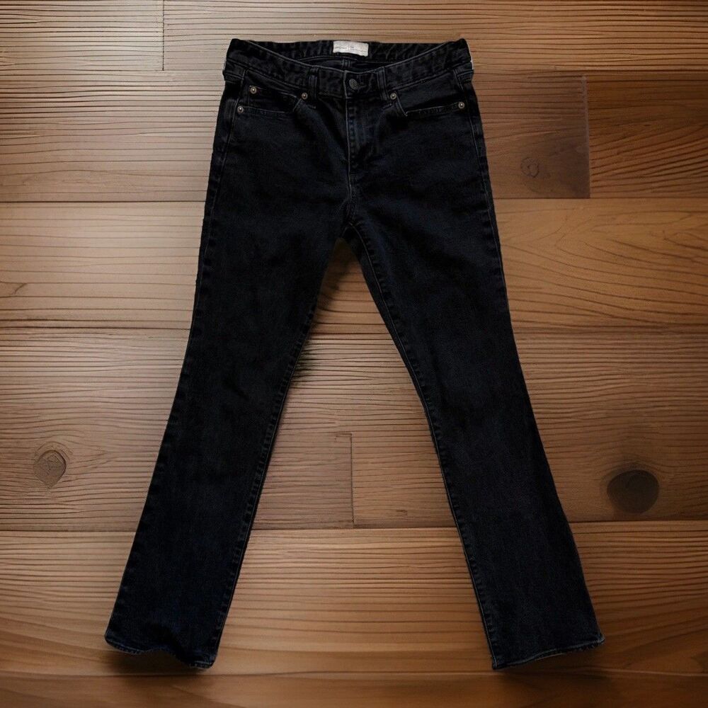 GAP 1969 Womens Black Denim Jeans Size 29 Short Perfect Boot Low-Rise Stretch